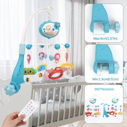 Baby Crib Mobile Rattle Toy For 0-12 Months Infant Rotating Musical Projector Night Light Bed Bell Educational For Newborn Gift