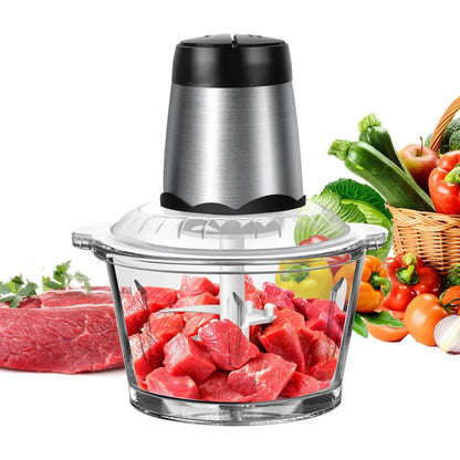 2L Electric Meat Grinder Food Chopper stainless-steel blades Small Food Processor