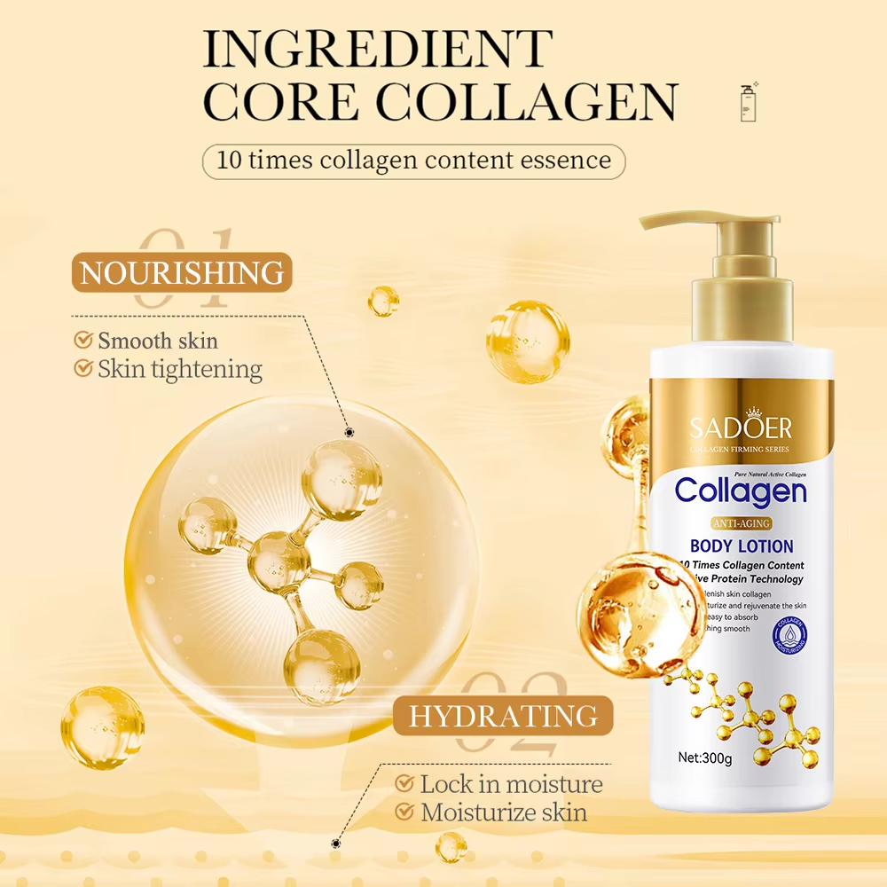 Collagen Body Lotion for Firming & Hydration - Intense Moisturizer Anti-Aging Skin for Dry, Sagging Skin, Nourishment 300g/pc